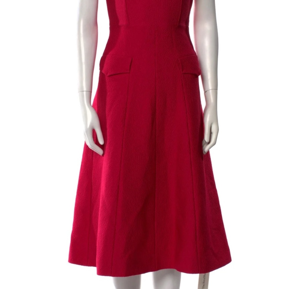 Emilia Wickstead Vibrant Red Midi Dress